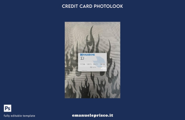 modello frontale photolook della carta di debito visto Macedonia Halkbank AD Sko